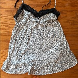 Victoria's Secret Black Lace Trim Top